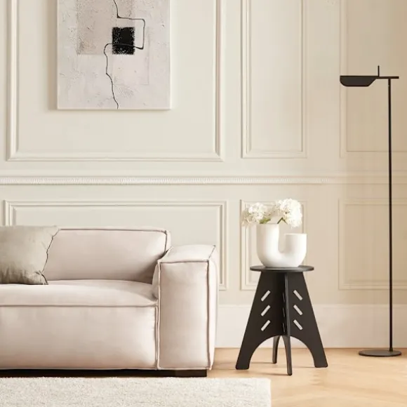 SoBuy sort sofabord med kegleforbindelser og til telefon 32x32x48.5cm, industriel HFBT01-K-SCH