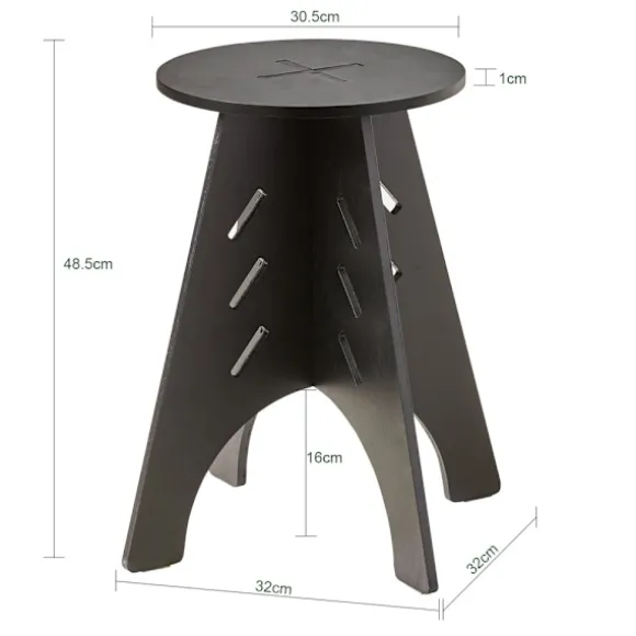 SoBuy sort sofabord med kegleforbindelser og til telefon 32x32x48.5cm, industriel HFBT01-K-SCH