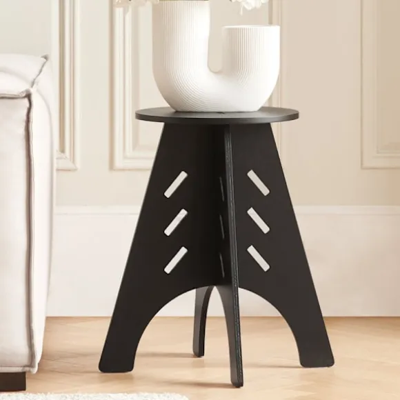 SoBuy sort sofabord med kegleforbindelser og til telefon 32x32x48.5cm, industriel HFBT01-K-SCH