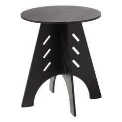 SoBuy sort sofabord med kegleforbindelser og til telefon 46.5x46.5x54.5cm, industriel HFBT01-SCH