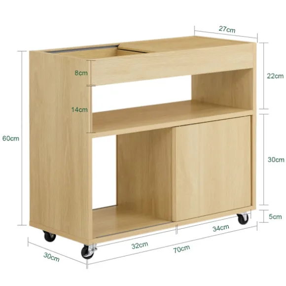 SoBuy Stuebord med 2 døre i træ 30x70x60cm, moderne FBT152-N