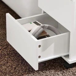 SoBuy Stuebord med 2 døre i hvid 70x35x61cm, moderne FBT141-W