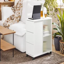 SoBuy Stuebord med 2 døre i hvid 70x35x61cm, moderne FBT141-W