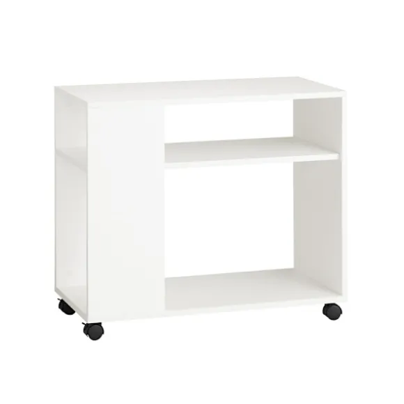 SoBuy Stuebord med 2 hylder i hvid 70x35x61.5cm, moderne FBT34-W