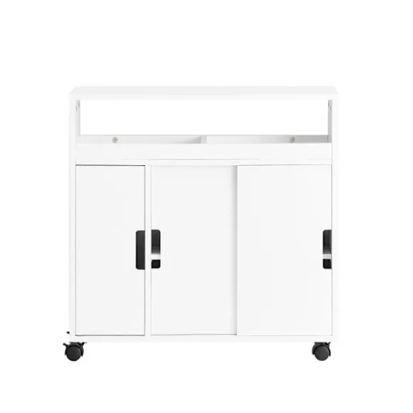 SoBuy Toiletpapirholder med skab med 2 døre i hvid 70x20x70cm, rustik BZR02-W