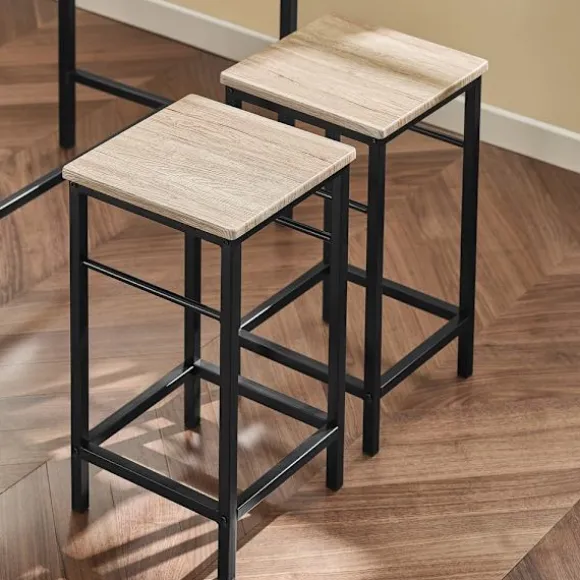 SoBuy træ bord med 4 skamler med pladsbesparende 100x60x87cm, industriel OGT11-N