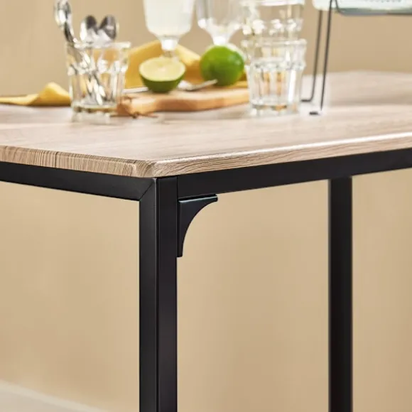 SoBuy træ bord med 4 skamler med pladsbesparende 100x60x87cm, industriel OGT11-N