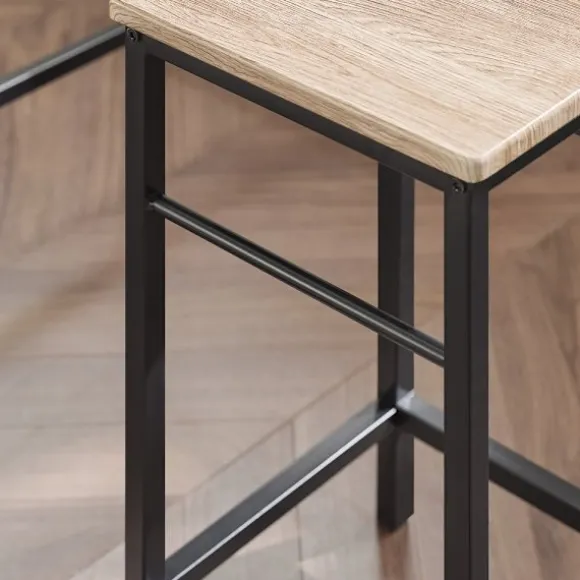SoBuy træ bord med 4 skamler med pladsbesparende 100x60x87cm, industriel OGT11-N