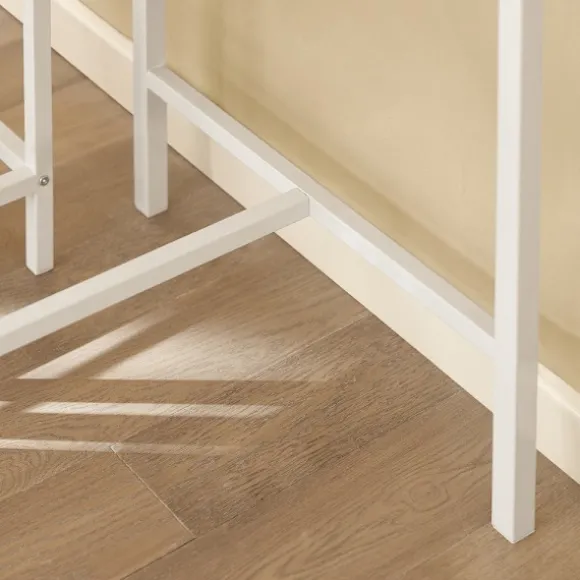 SoBuy træ bord med 4 skamler med pladsbesparende 100x60x87cm, industriel OGT11-WN
