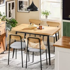 SoBuy træ bord med 4 stole og kompakt bord med 4 stole 110x68x76cm, moderne OGT52-N