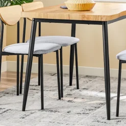 SoBuy træ bord med 4 stole og kompakt bord med 4 stole 110x68x76cm, moderne OGT52-N