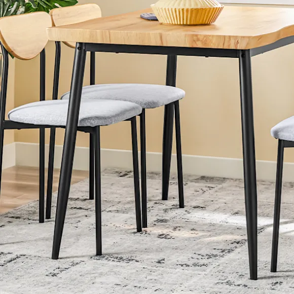 SoBuy træ bord med 4 stole og kompakt bord med 4 stole 110x68x76cm, moderne OGT52-N