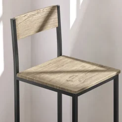 SoBuy træ bord med 2 stole med taburetter 89x45x87cm, industriel OGT03-N