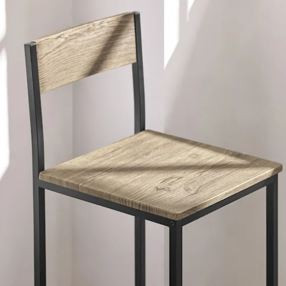 SoBuy træ bord med 2 stole med taburetter 89x45x87cm, industriel OGT03-N