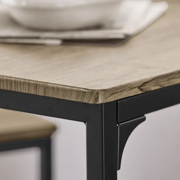 SoBuy træ bord med 2 stole med taburetter 89x45x87cm, industriel OGT03-N