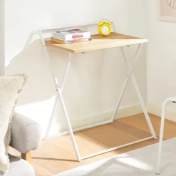 SoBuy træ computerbord med sammenklappelig og pladsbesparende 63.5x40x78.5cm, minimalistisk FWT88-WN