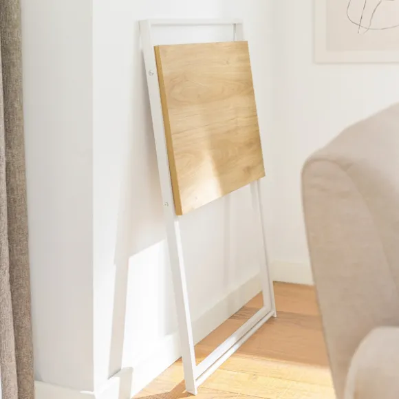 SoBuy træ computerbord med sammenklappelig og pladsbesparende 63.5x40x78.5cm, minimalistisk FWT88-WN