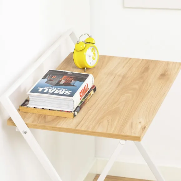 SoBuy træ computerbord med sammenklappelig og pladsbesparende 63.5x40x78.5cm, minimalistisk FWT88-WN