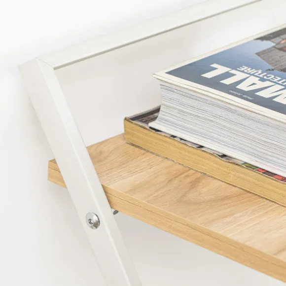 SoBuy træ computerbord med sammenklappelig og pladsbesparende 63.5x40x78.5cm, minimalistisk FWT88-WN