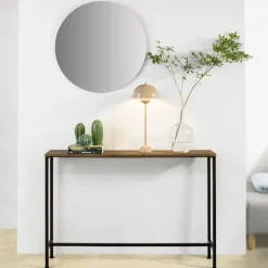 SoBuy træ entrékonsol med udtrækkelig og pladsbesparende 120x20x80cm, industriel FSB19-XL-N