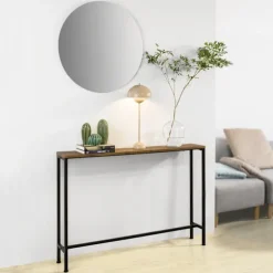 SoBuy træ entrékonsol med udtrækkelig og pladsbesparende 120x20x80cm, industriel FSB19-XL-N