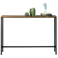 SoBuy træ entrékonsol med udtrækkelig og pladsbesparende 120x20x80cm, industriel FSB19-XL-N