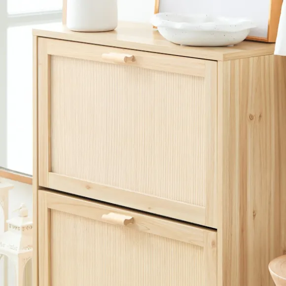SoBuy træ skoskab med 2 døre 24x59.99x80.01cm, funktionel FSR160-N