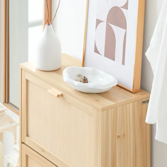 SoBuy træ skoskab med 2 døre 24x59.99x80.01cm, funktionel FSR160-N