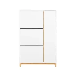 SoBuy træ skoskab med 3 døre 80x34x122.1cm, minimalistisk FSR189-WN