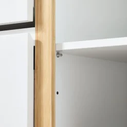 SoBuy træ skoskab med 3 døre 80x34x122.1cm, minimalistisk FSR189-WN