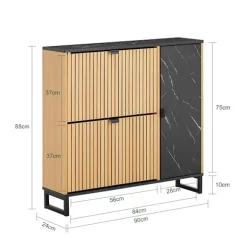 SoBuy træ skoskab med 2 døre 90x24x88.5cm, moderne FSR203-N