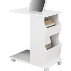 SoBuy Træ Sofa Sidebord Med iPad Telefon Holder Rille På Toppen FBT67-W