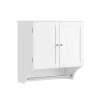 SoBuy Væghængt møbel med 2 døre i hvid 60x30x60cm, funktionel BZR84-W