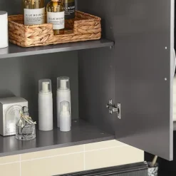 SoBuy Væghængt møbel med 2 døre i mørkegrå 60x30x60cm, moderne FRG231-DG