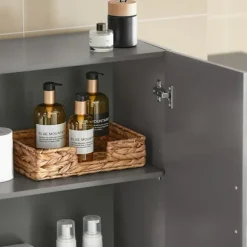 SoBuy Væghængt møbel med 2 døre i mørkegrå 60x30x60cm, moderne FRG231-DG