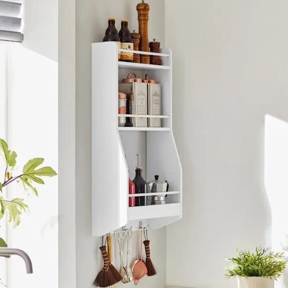 SoBuy Væghylde med 3 hylder i hvid 38x17x75cm, funktionel KCR12-W