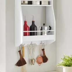 SoBuy Væghylde med 3 hylder i hvid 38x17x75cm, funktionel KCR12-W