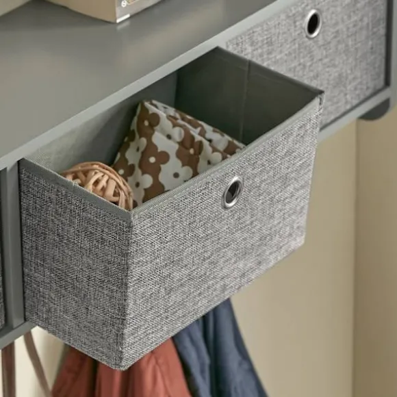 SoBuy Vægmonteret knagerække med 3 hylder i grå 100x20x31cm, moderne FRG282-HG