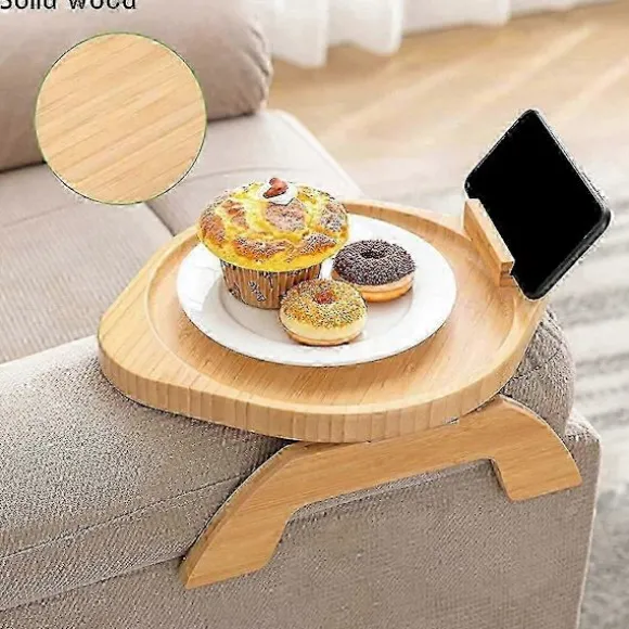Sofa Armbordsbakke med 360 graders drejefunktion til spisning, rund