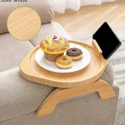 Sofa Armbordsbakke med 360 graders drejefunktion til spisning, rund