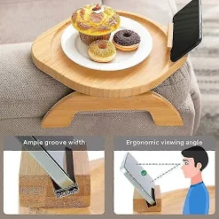 Sofa Armbordsbakke med 360 graders drejefunktion til spisning, rund