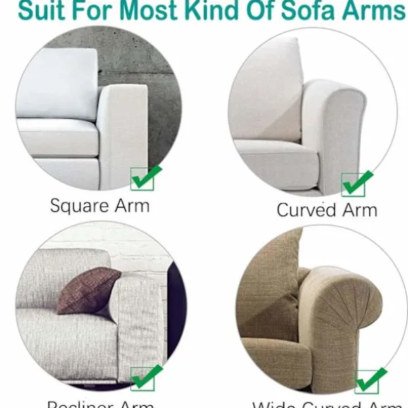 Sofa armlænbeskyttere til lænestole, sofaer, skridsikker lænestol, 2 stk./sæt, fleece premium, strækbar stol sofa armlænbeskytter strækpasform
