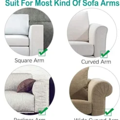 Sofa armlænbeskyttere til lænestole, sofaer, skridsikre lænestole, 2 stk./sæt, fleece premium, strækbare stol sofa armlænbeskytter strækpasform