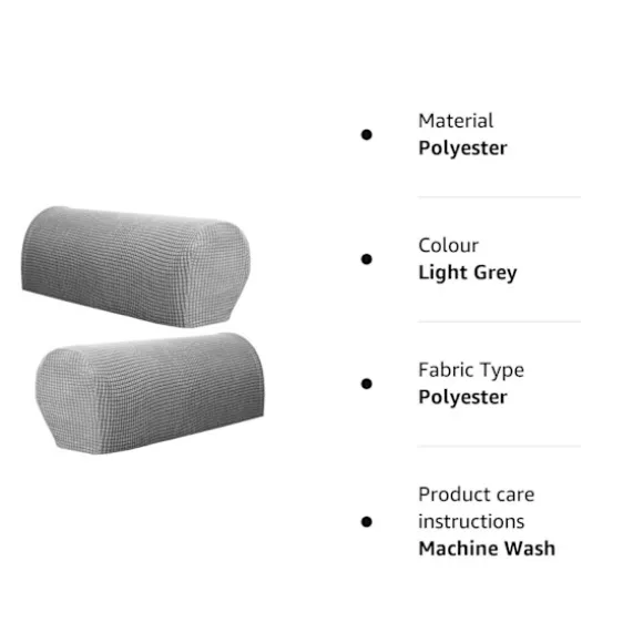 Sofa armlænbeskyttere til lænestole, sofaer, skridsikre lænestole, 2 stk./sæt, fleece premium, strækbare stol sofa armlænbeskytter strækpasform
