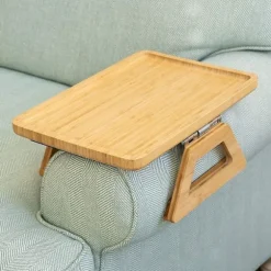 Sofa Armlæns Clip Bakke Armlænsbakke Bærbart Bord Sidebord Kaffebakke Til Muffin Kaffe