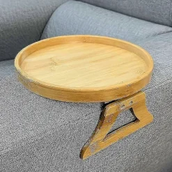 Sofa Armlæns Clip Type Rund Bambus Bakke Gave