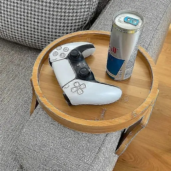 Sofa Armlæns Clip Type Rund Bambus Bakke Gave