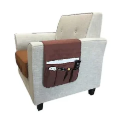 Sofa Armlænsbakke med 5 Lommer til Fjernbetjening, Organizer, Holder, Stol, Sofa Taske Coffee