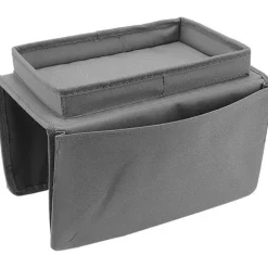 Sofa Bakke Bordklemme til Sidebord, Sammenklappeligt Sofa Armbordsbord Aftagelig Armlænsbakke til Spisning og Drikning grå-FM- gray