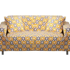 Sofa betræk elastisk, strækbart sofa overtræk (rattan gul, 2 personers 145-185cm)